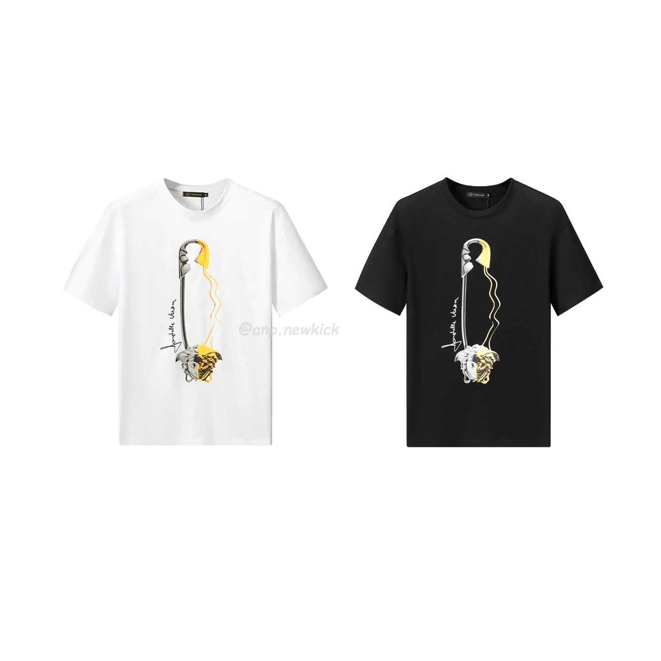 Versace Pattern Medusa Logo Printed Cotton T Shirt (1) - newkick.vip